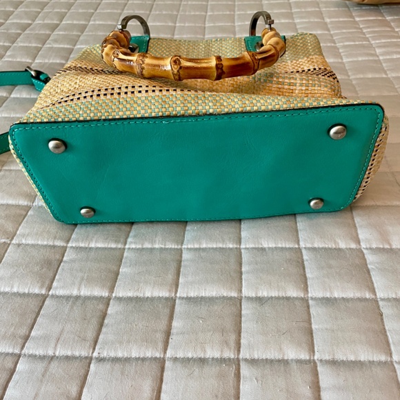 Patricia Nash Italian Fine Weave Multi Weave Aqua Bag UNUSED - Picture 5 of 10